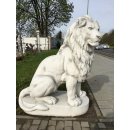 XXXL Löwe Löwen Tierfigur Torwächter Türwächter Steinfigur Steinskulptur Garten von vorne links schauend