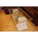 Couchtisch Wohnzimmertisch Glastisch Versa Serie S&auml;ulentisch Medusa 128cmx70cm
