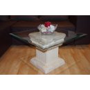 Couchtisch Beistelltisch Wohnzimmertisch Glastisch Blumenst&auml;nder 60cmx60cm Antik