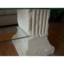 Antiker Glastisch Couchtisch Steinmöbel Wohnzimmertisch Säulen Tisch 125cmx50cm