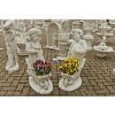 2x Gartenfiguren Set Steinfigur Pflanzschale Pflanzk&uuml;bel Blumentopf Blumenschale