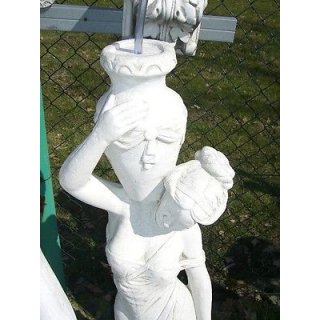 Griechische Römische Statue Krugfrau Fontäne Frauen Skulptur Teichfontäne Wasser 