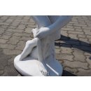 Diskobolos Griechischer Diskuswerfer Steinfigur Gartenfigur Gartenskulpture Weiß