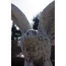 Adler mit Standsäule Greifvogel Falke Steinadler Weiß - Grau Höhe: 99cm