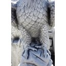 2 x Greifvogel 2 x Säulensockel sitzend Adler Gartenfigur Steinfigur Höhe: 99cm
