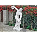 Diskobolos Griechischer Diskuswerfer Steinfigur Gartenfigur Gartenskulpture Wei&szlig;