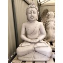 Sitzender Thai Buddha XXL Weiß Grau Patina Garten...