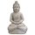 Sitzender Thai Buddha XXL Weiß Grau Patina Garten Buddha Statue Feng Shui 105 KG