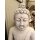 Sitzender Thai Buddha XXL Weiß Grau Patina Garten Buddha Statue Feng Shui 105 KG