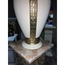 Antike Barock Tischlampe Nachttischlampe Kamin Lampe B&uuml;rolampe Beige Gold H:74cm
