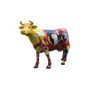 Bunte Lebensgro&szlig;e Kuh im abstrakten Picasso Style Bunte Kuh Verr&uuml;ckte Bemalung
