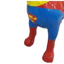 Lebensgroßer Bullterrier Superman Edition American Bully Art Design Modern Art