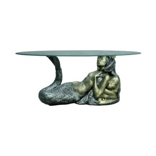 Ovaler Wohnzimmertisch Couchtisch Nixe Meerjungfrau Tisch Figurentisch Akttisch