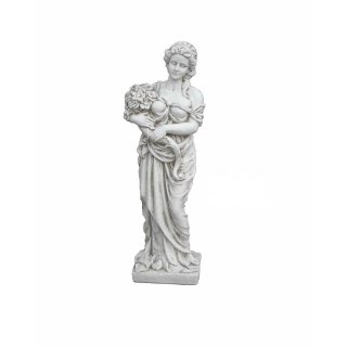 Blumenfrau Griechische Gartenfigur mit Blumen Steinfigur Frauenfigur Antike